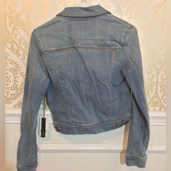 J Brand Harlow Surface Shrunken Cropped Blue Denim Jean Jacket Women XSmall $238 - Picture 5 of 7